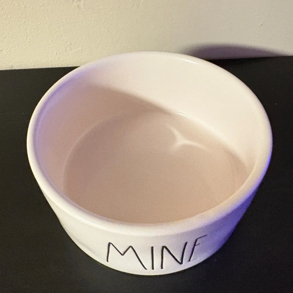 Rae Dunn Ceramic Bowl with 'MINE’ Rae Dunn by Magenta dog feeding dish